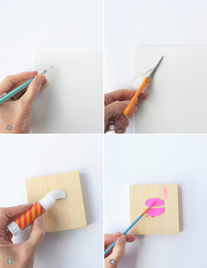 Make these sweet DIY macaron stamps out of foam sheets.