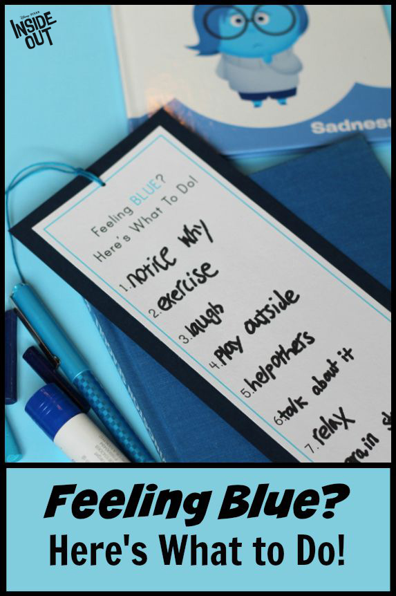Families can work together to brainstorm a “blue list” full of simple solutions to brighten moods. Make your list into a bookmark, or post it on the fridge. The next time you’re feeling blue, you’ll know just what to do!