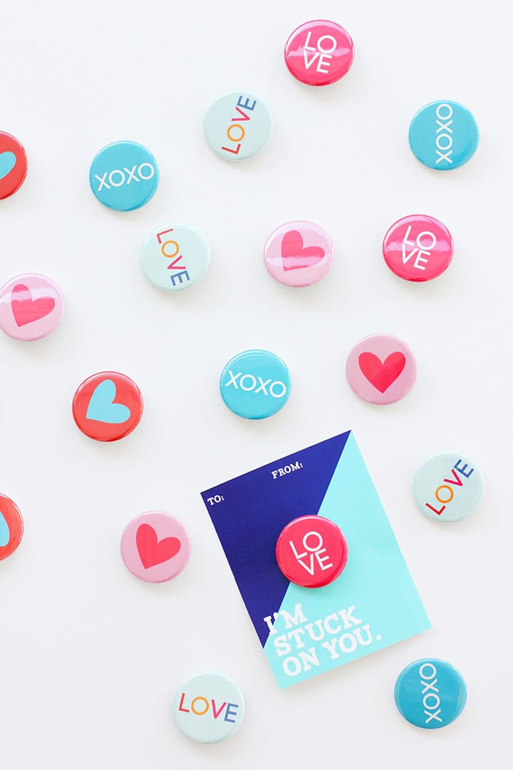 Valentine Buttons with Free Printable | alice & lois