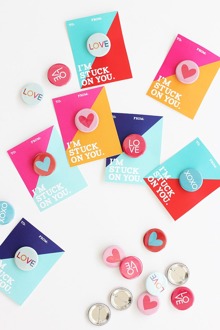 Valentine Buttons with Free Printable | alice & lois