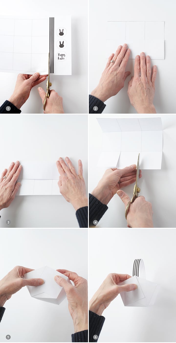 Modern DIY Paper Easter Baskets with Free Printable