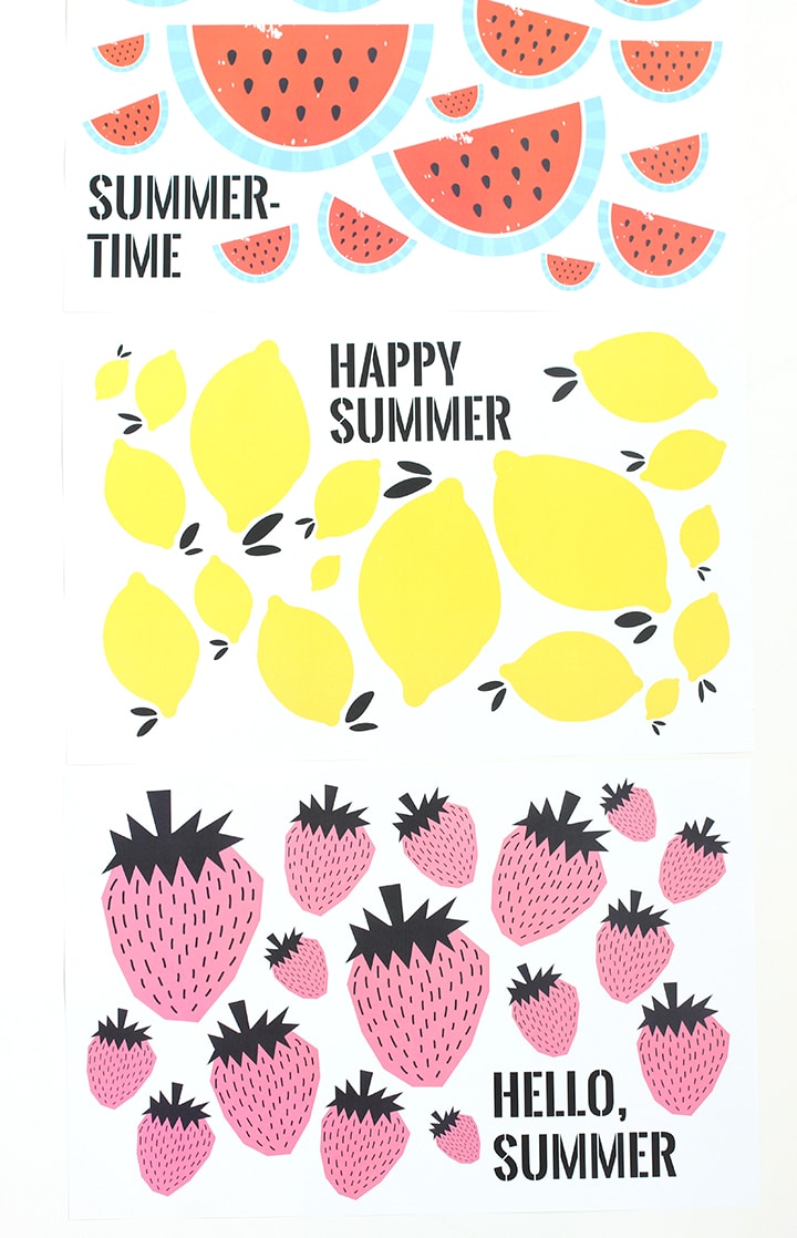 Free Printable Summer Placemats