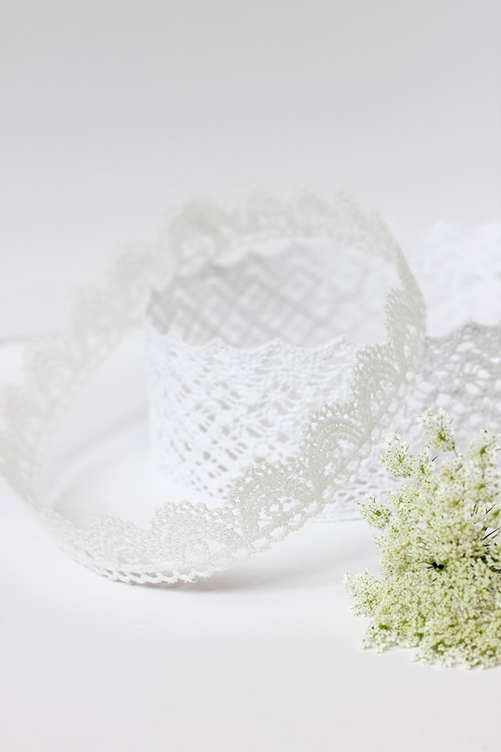 Make this simple DIY lace crown for a party or bridal shower.