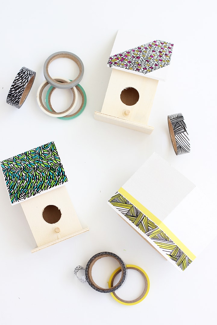 DIY Washi Tape Modern Birdhouse