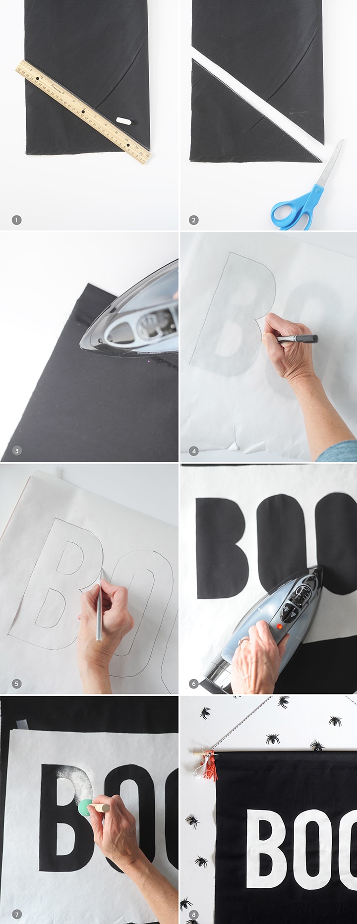 Make this simple DIY Halloween No-Sew Boo Banner!