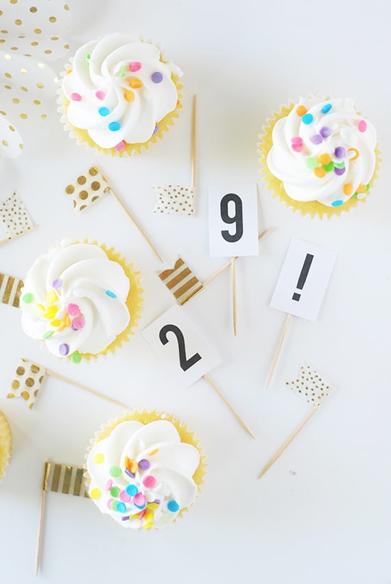 DIY Washi Tape Cupcake Toppers