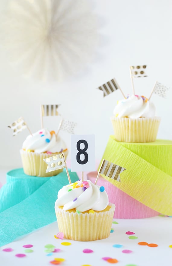 DIY Washi Tape Cupcake Toppers