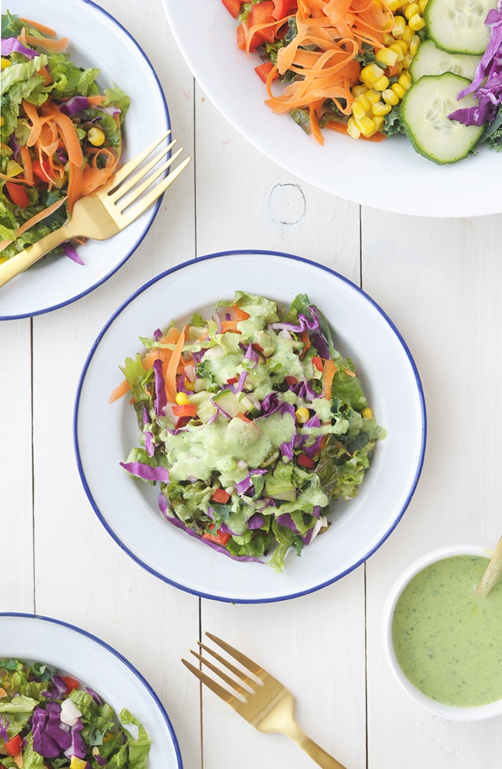 Our favorite Chopped Salad with Cilantro Lime Dressing Recipe.