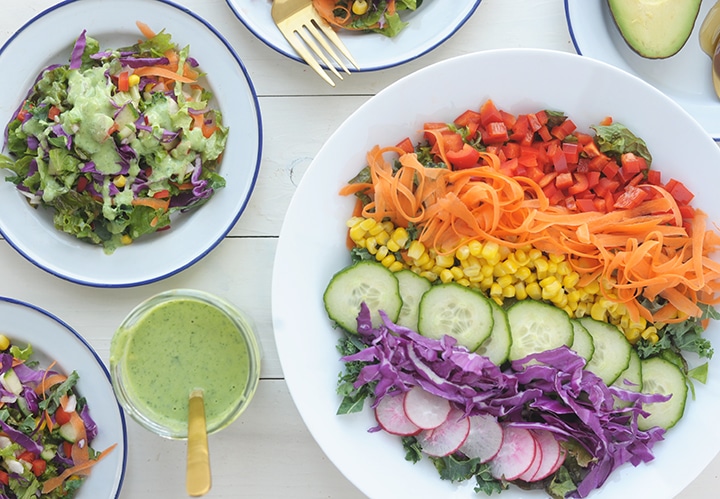 Our favorite Chopped Salad with Cilantro Lime Dressing Recipe.