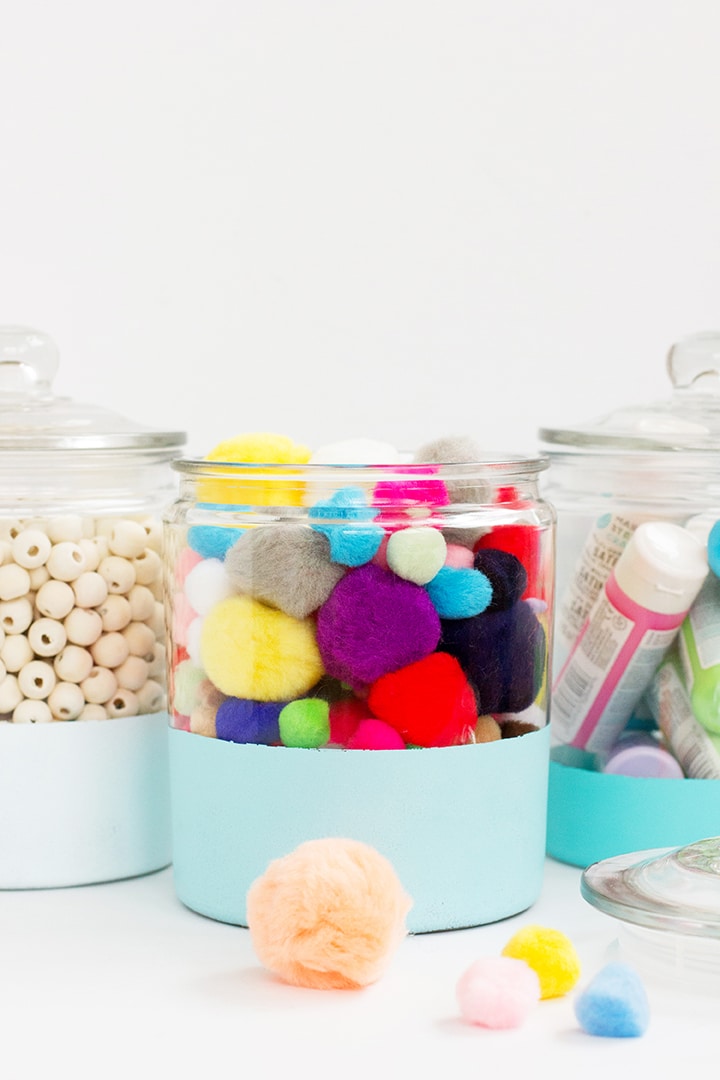 Painted Glass Storage Jars