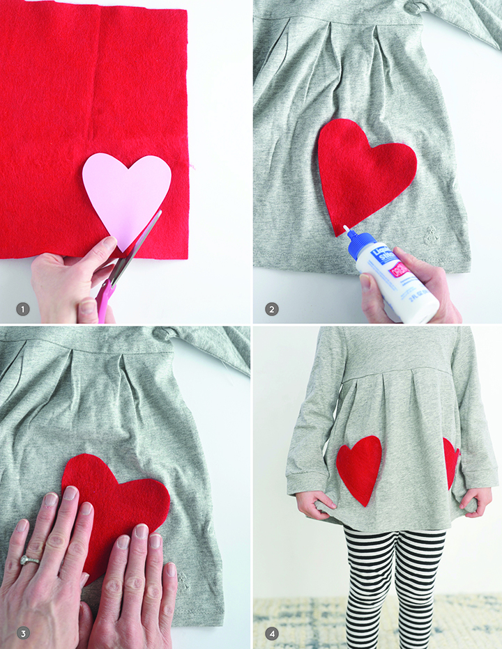 DIY No-Sew Valentine Heart Pocket Shirt