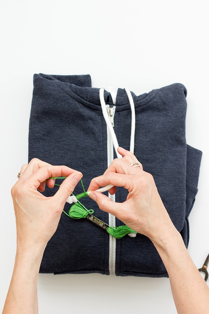 DIY Wrapped Cord Sweatshirt 