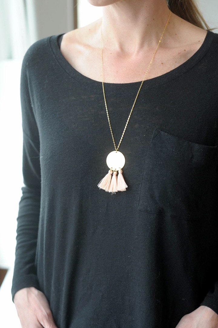 DIY Gold Tassel Necklace