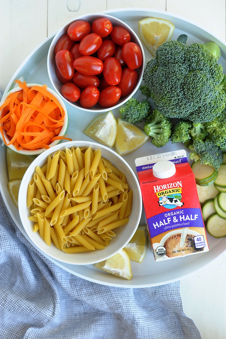 Easy Creamy Pasta Primavera – a light and bright family-friendly recipe