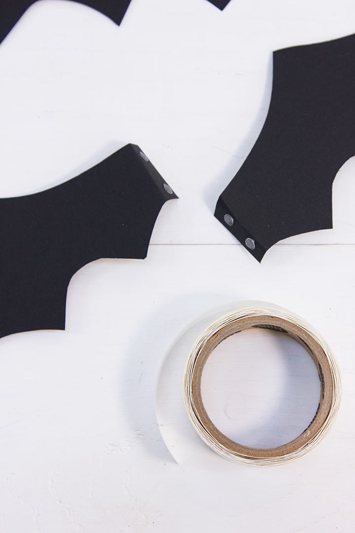 DIY Halloween Black Bat Snack Cups step 3