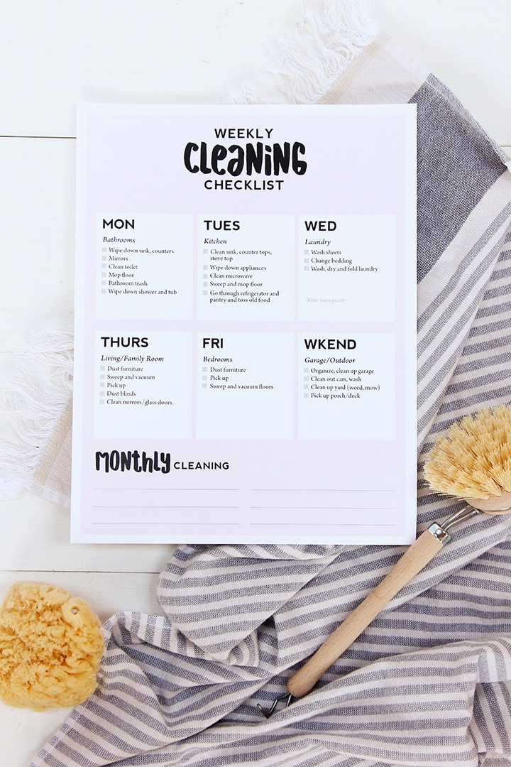 Our favorite weekly cleaning checklist.
