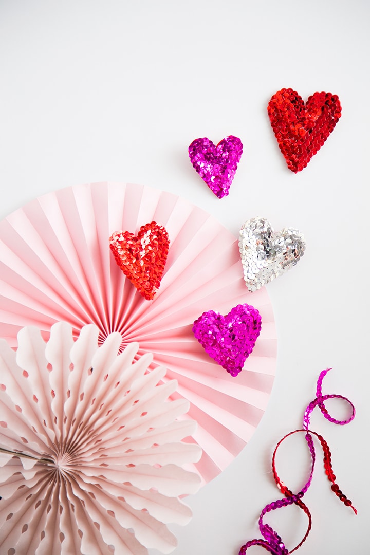 DIY Valentine Sequin Heart Pin