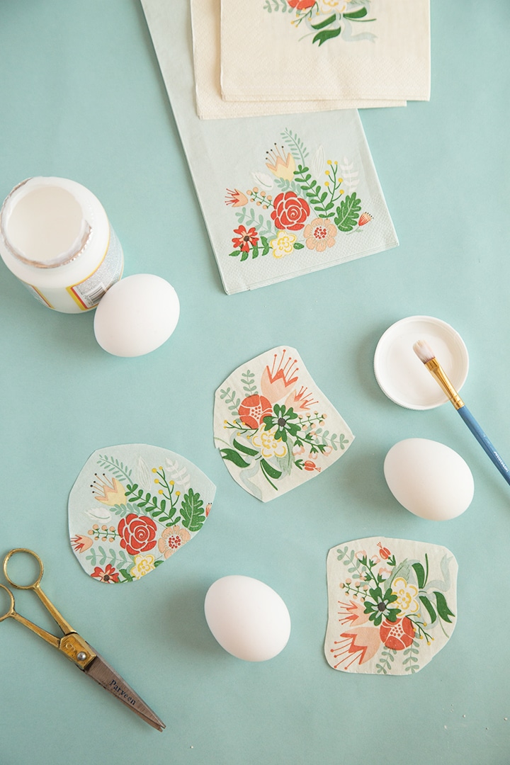 DIY Mode Podge Paper Napkin Easter Eggs