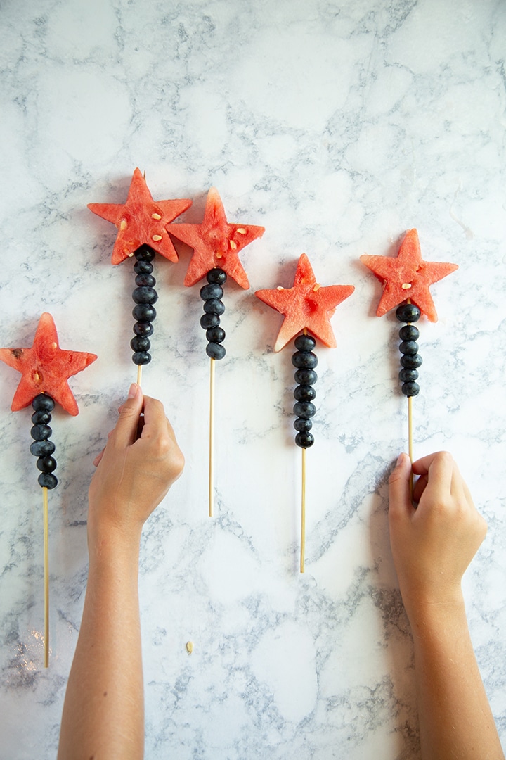 Watermelon and Blueberry Skewers