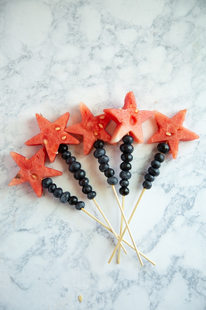 4ht of July Watermelon Skewers