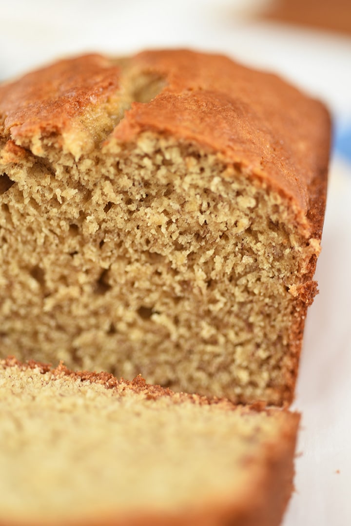 banana bread topped with nutella