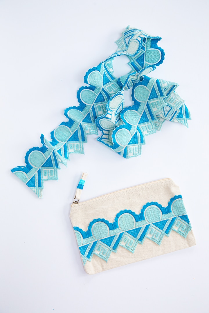 DIY embellished pouch