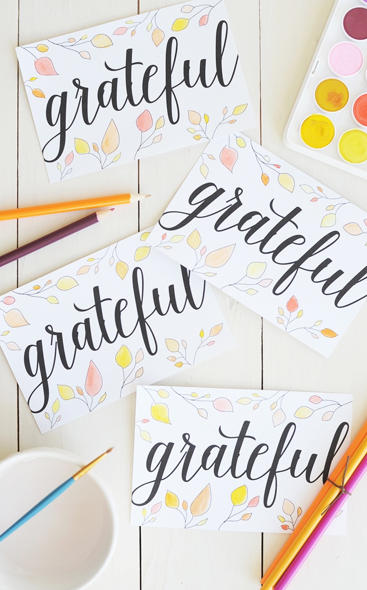 Grateful Free Printable cards