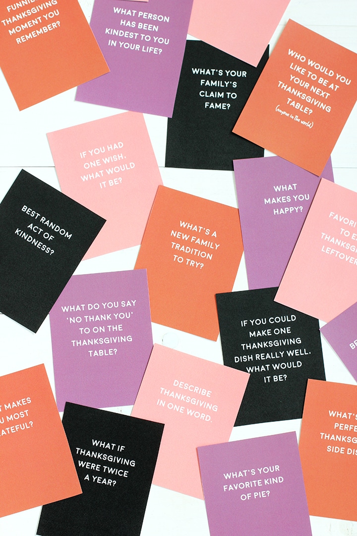 Thanksgiving Game Cards