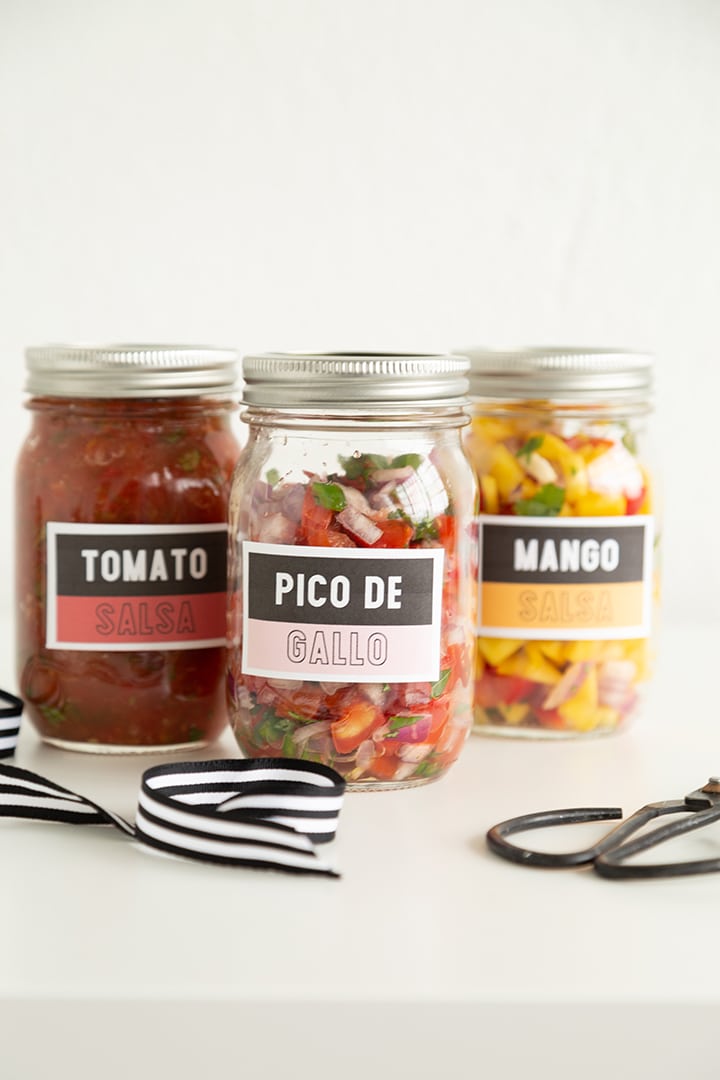 Homemade Salsa recipes with free printable labels
