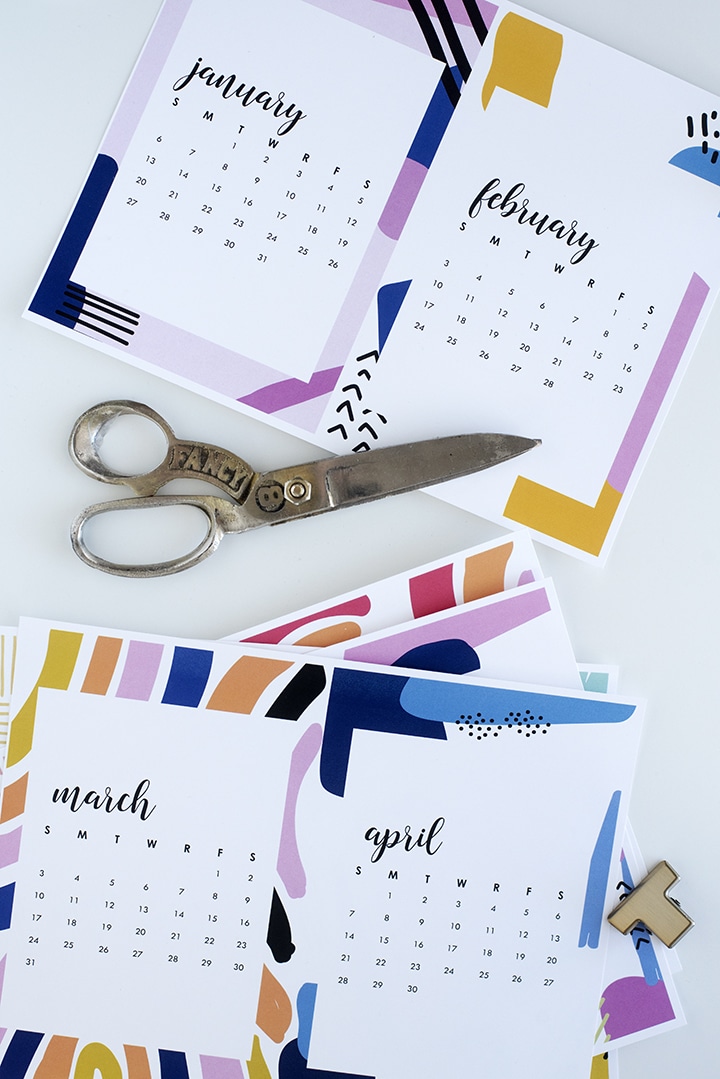 Free Printable Calendar for 2019. Just download, print and cut out!