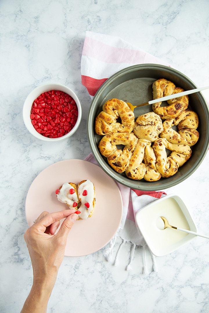 Heart Shaped Cinnamon Rolls