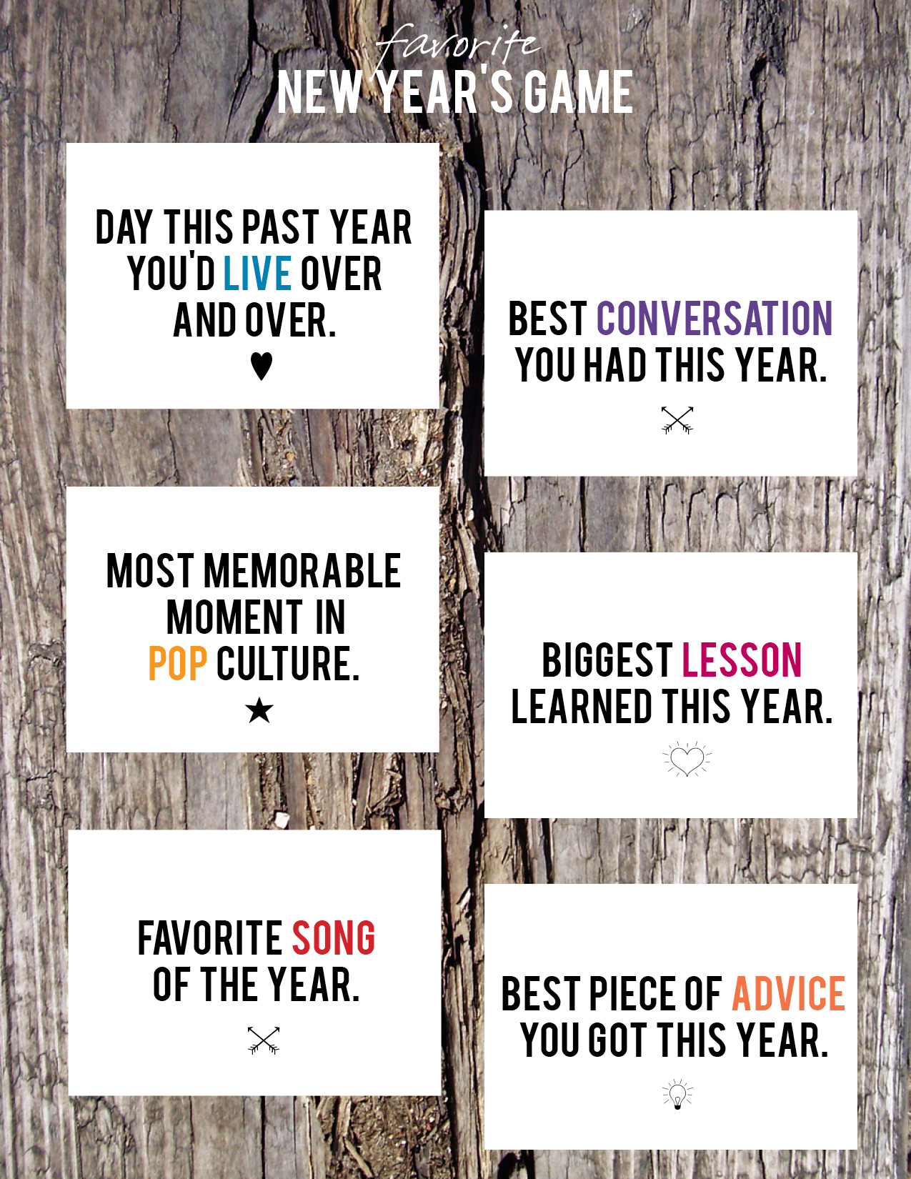 Printable New Year’s Game