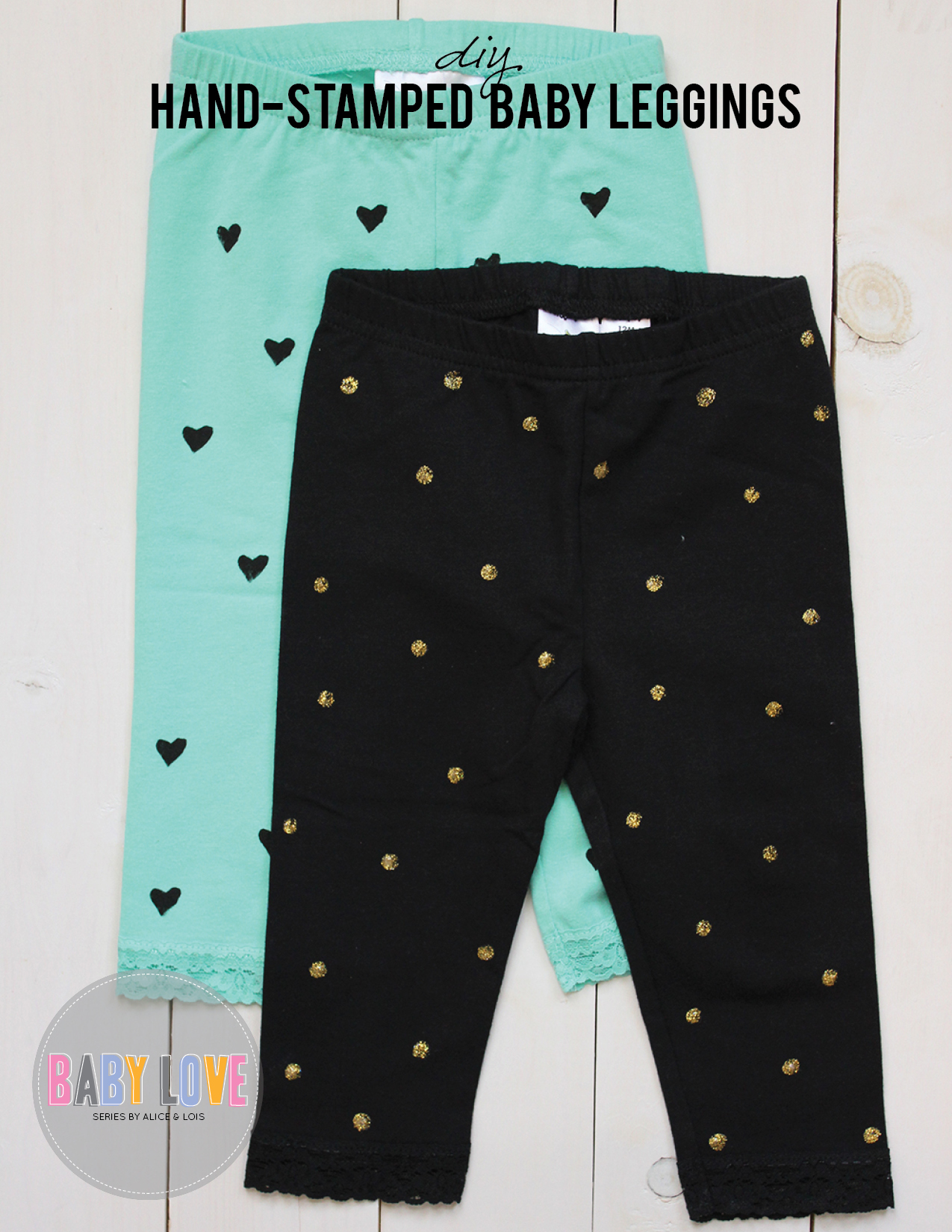 Hand-Stamped Baby Leggings DIY