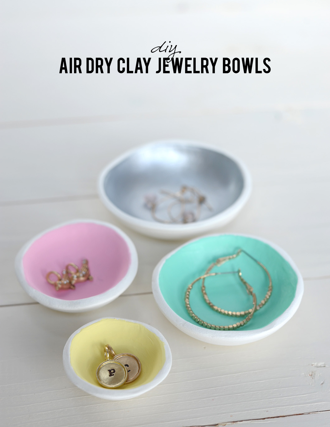 DIY Air Dry Clay Jewelry Bowls DIY Air Dry Clay Jewelry Bowls