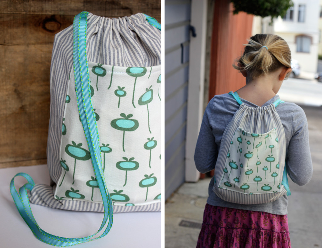 DIY drawstring backpack // aliceandlois.com
