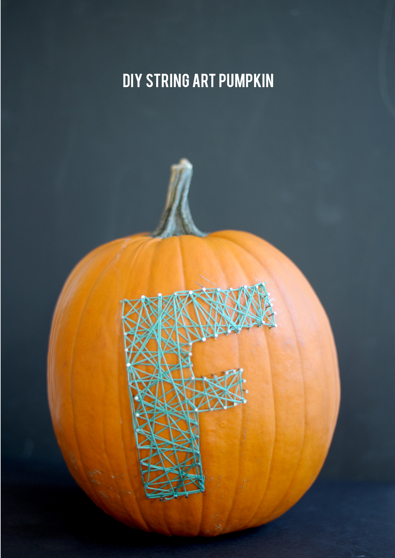 try this simple string art initial pumpkin for halloween