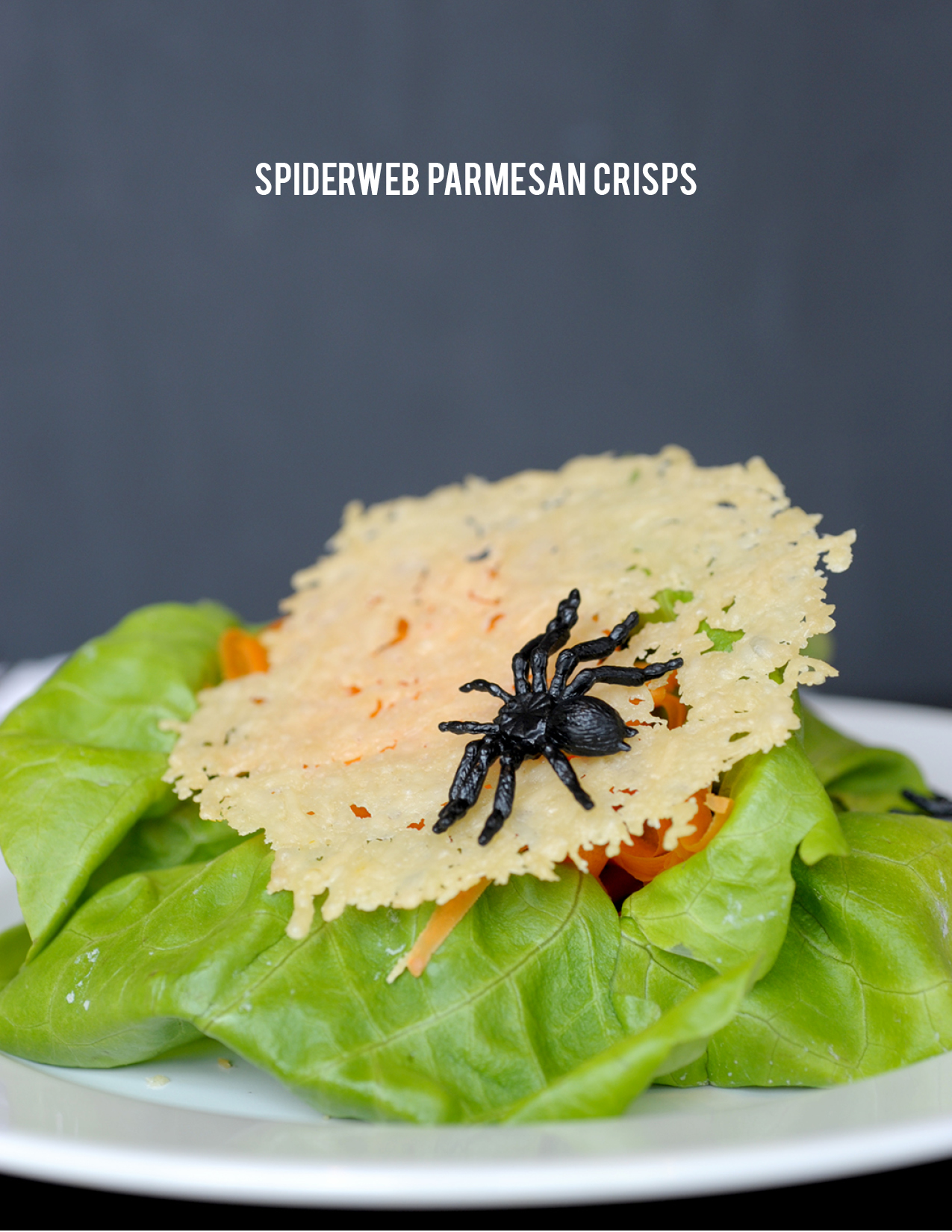 make a healthy dinner for halloween and scare it up with these parmesan spiderweb crisps