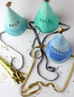 DIY Watercolor New Year’s Eve Party Hats