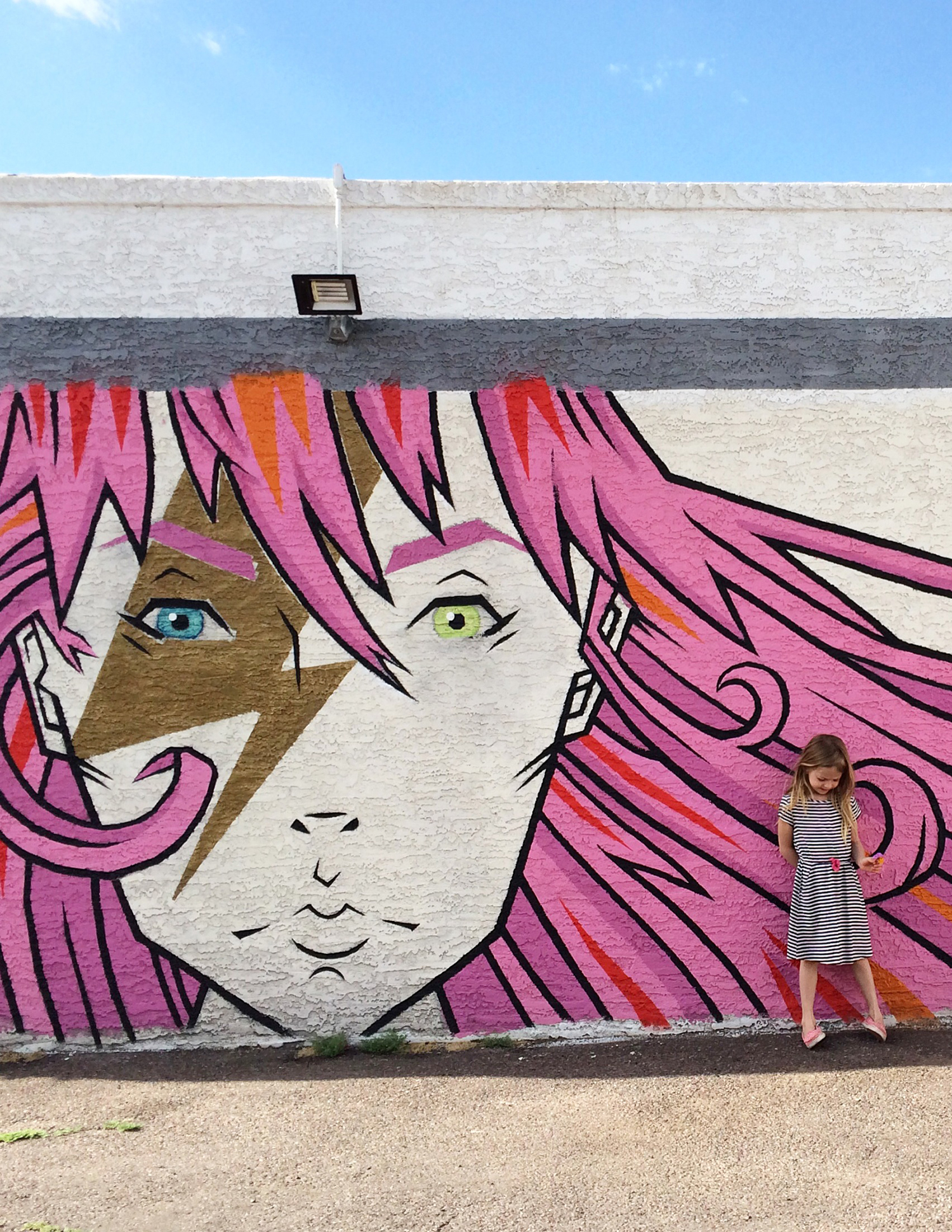 colorful punk rock girl mural