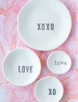 DIY Stamped Air Dry Clay Bowls
