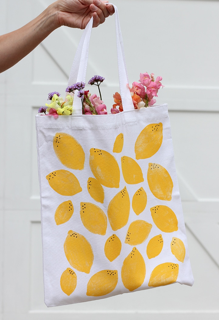 Alice and LoisDIY Stamped Lemon Tote Bag - Alice and Lois