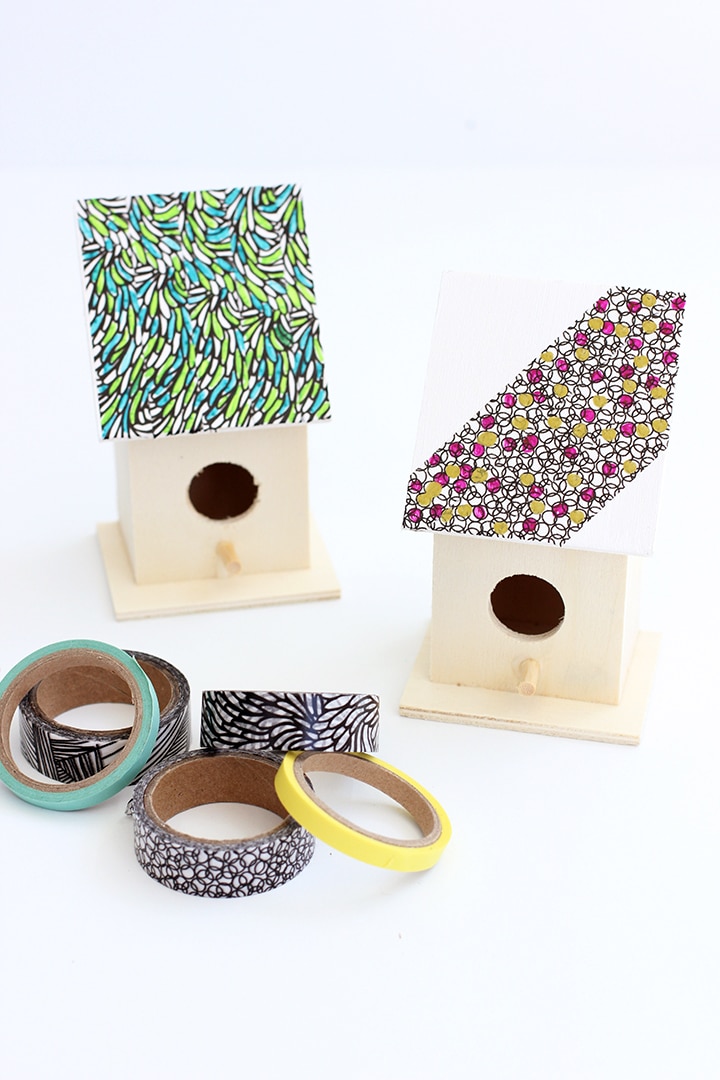 DIY Washi Tape Modern Birdhouse