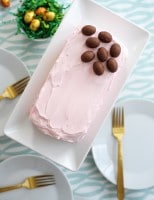 Easter Ice Cream Cake Recipe and DIY Wood Block Cake Plates
