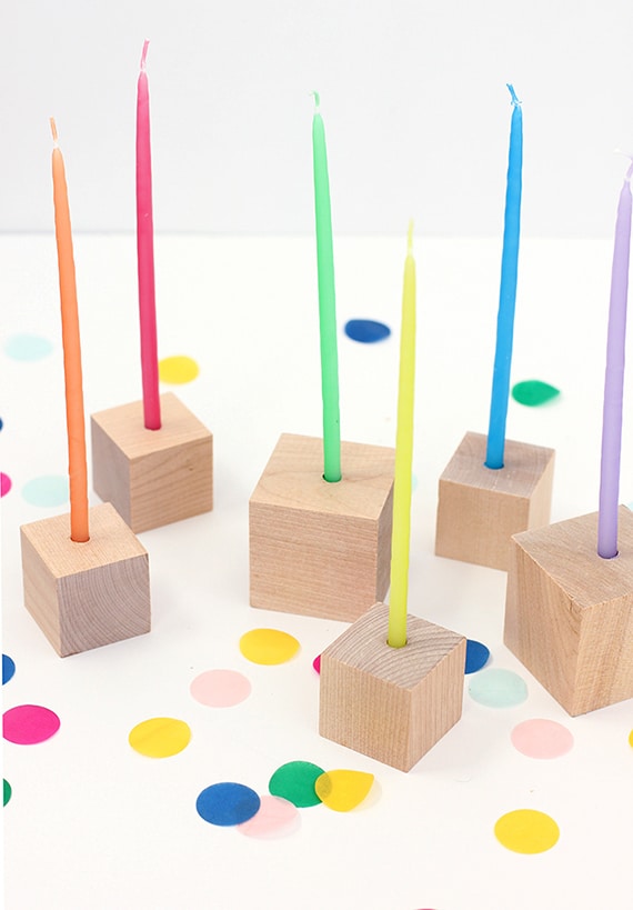 DIY Wood Block Candle Holder