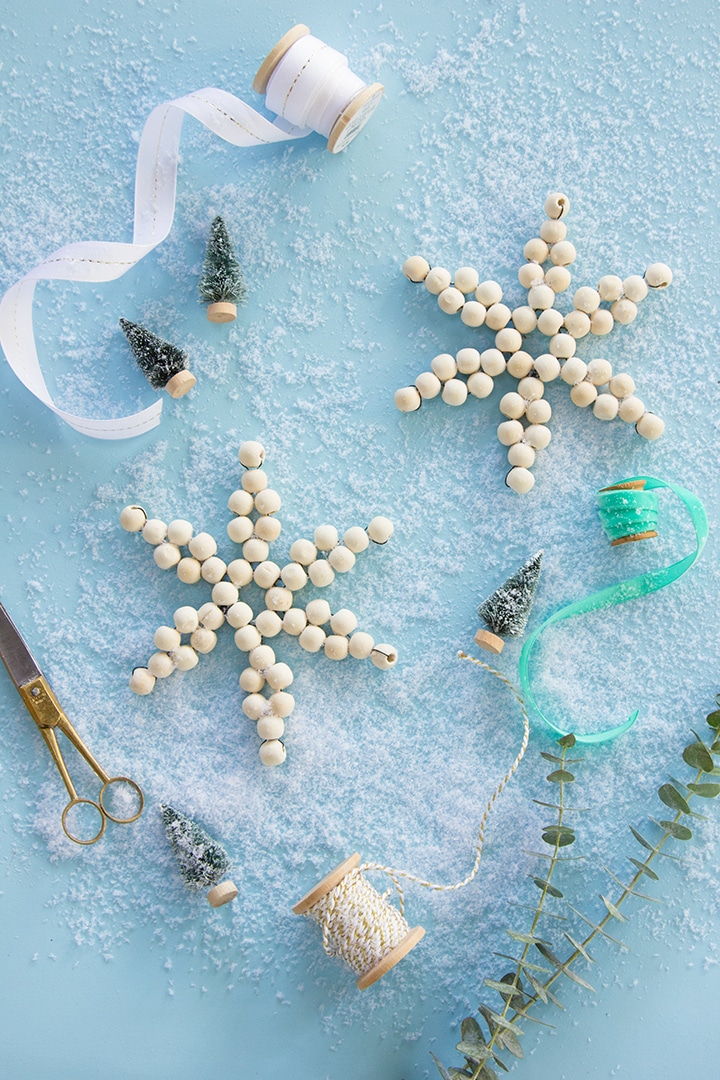 DIY Wood Bead Snowflake Ornament