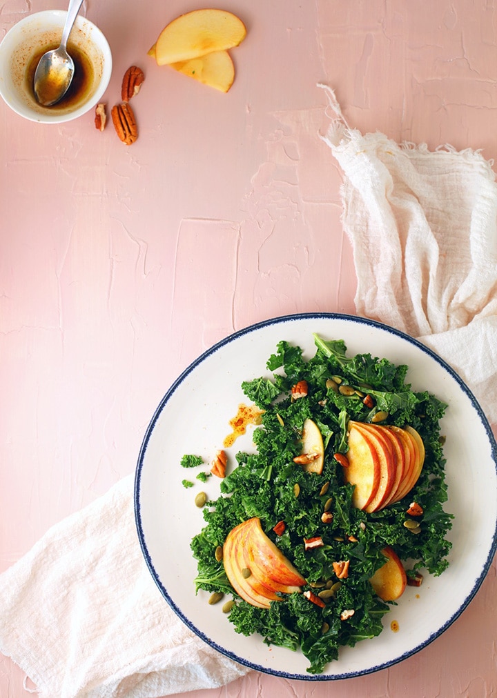 Kale Salad with Apples and Nuts