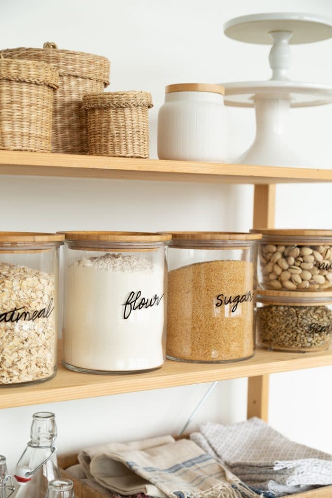 DIY Hand Lettered Glass Jar Kitchen labels