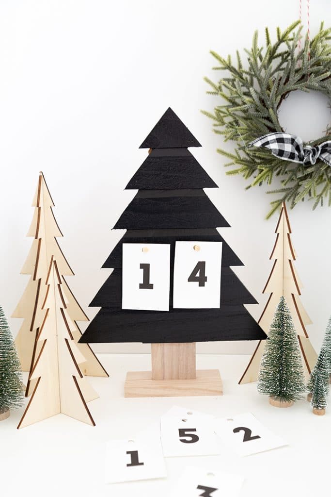 DIY Christmas Countdown Wood Tree