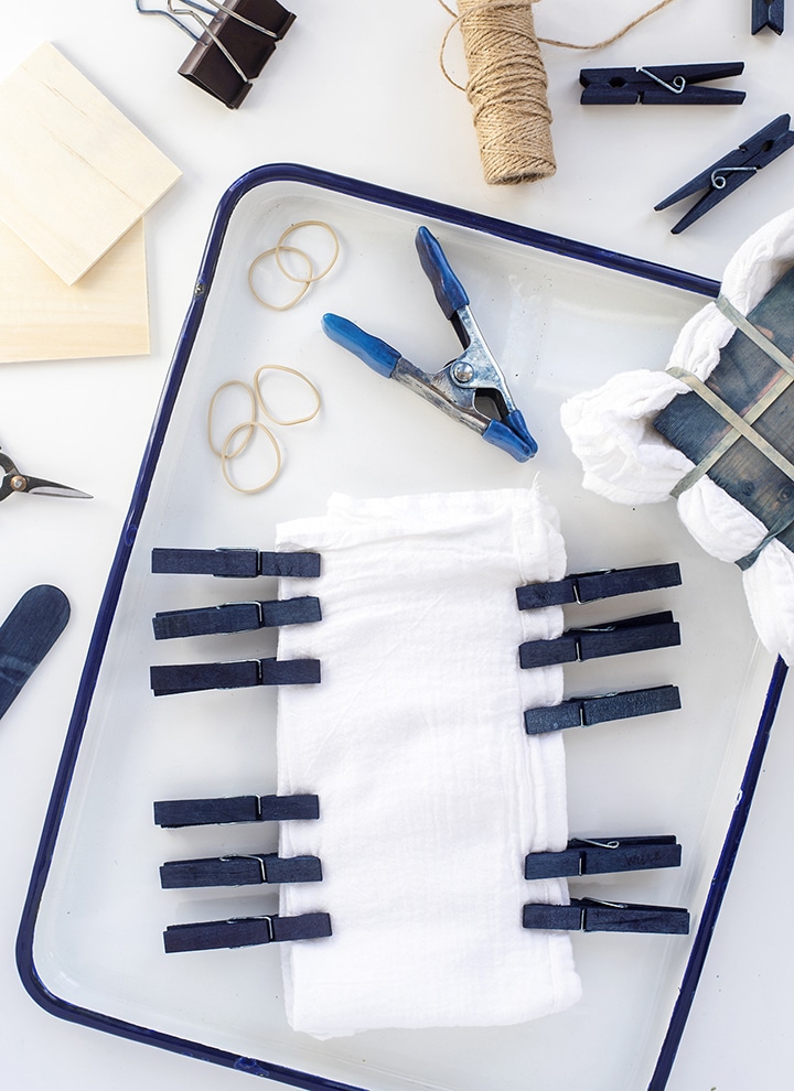DIY Indigo Shibori Dish Towel Tutorial