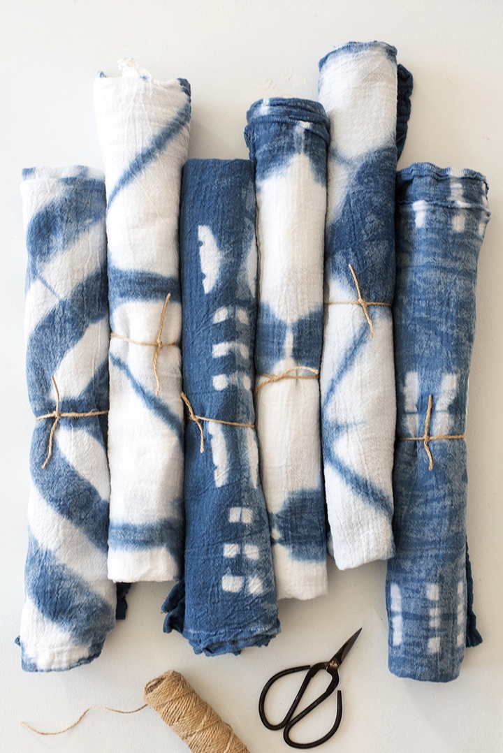 DIY Indigo Shibori Dish Towel Tutorial